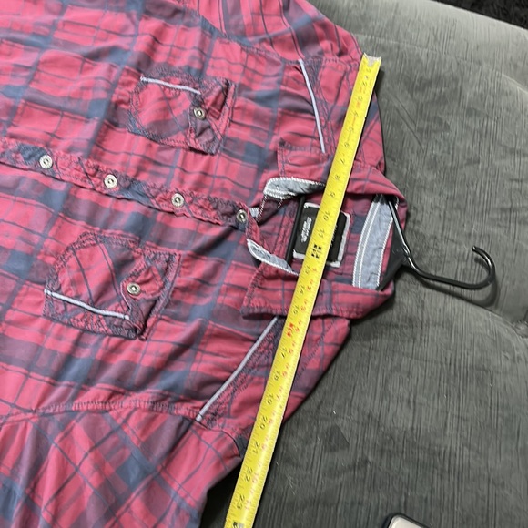 Buckle Black Men’s Athletic Fit Stretch Plaid Button Down Shirt Embroidered XXL - Picture 11 of 13